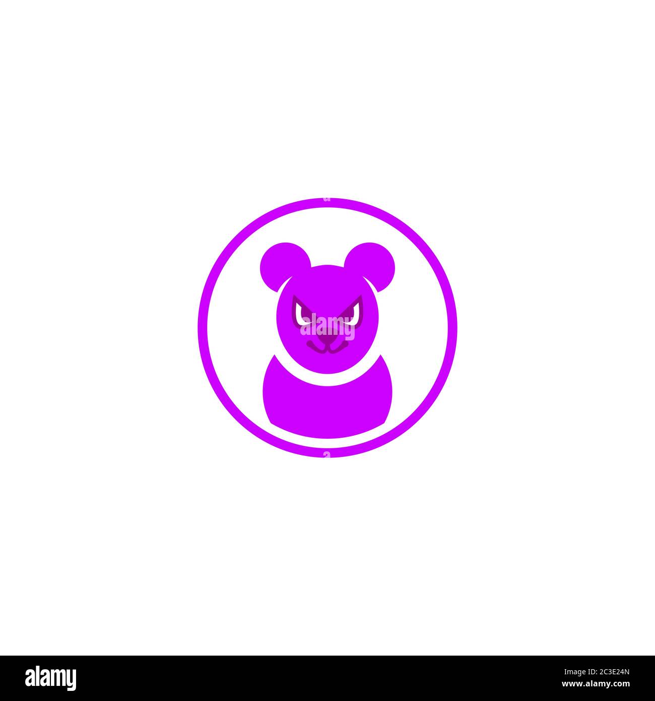 Mouse logo vector design, isolated on white background. Stock Vector
