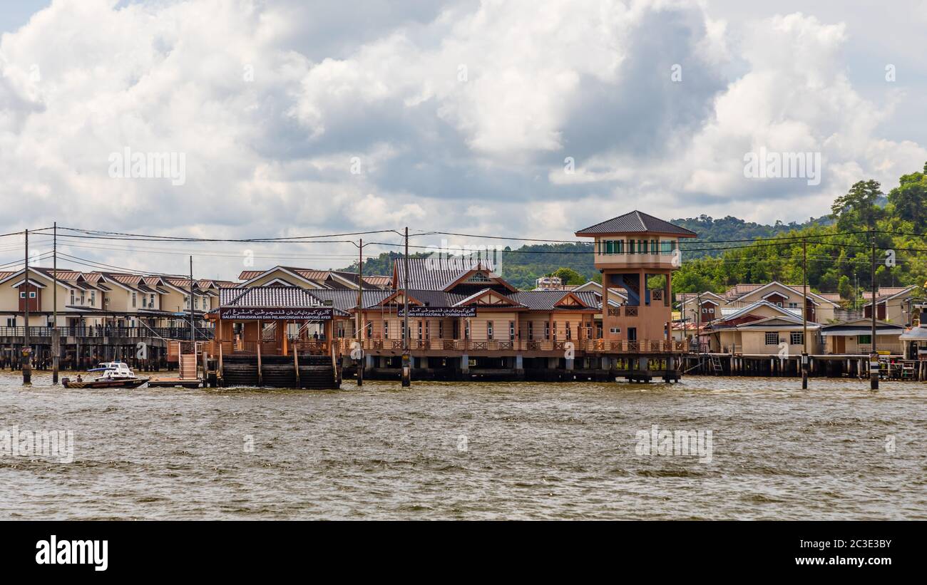 Kampong Ayer, the historical settlement area in Bandar Seri Begawan. It was the de facto capital for few centuries. Stock Photo