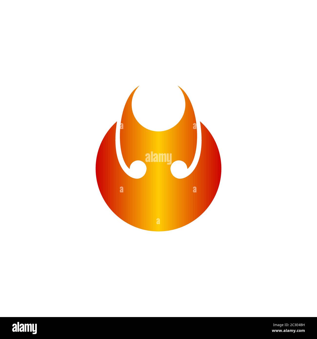 Abstract fire logo design concept, vector illustration of a fire with gradient color, isolated on white background. Stock Vector