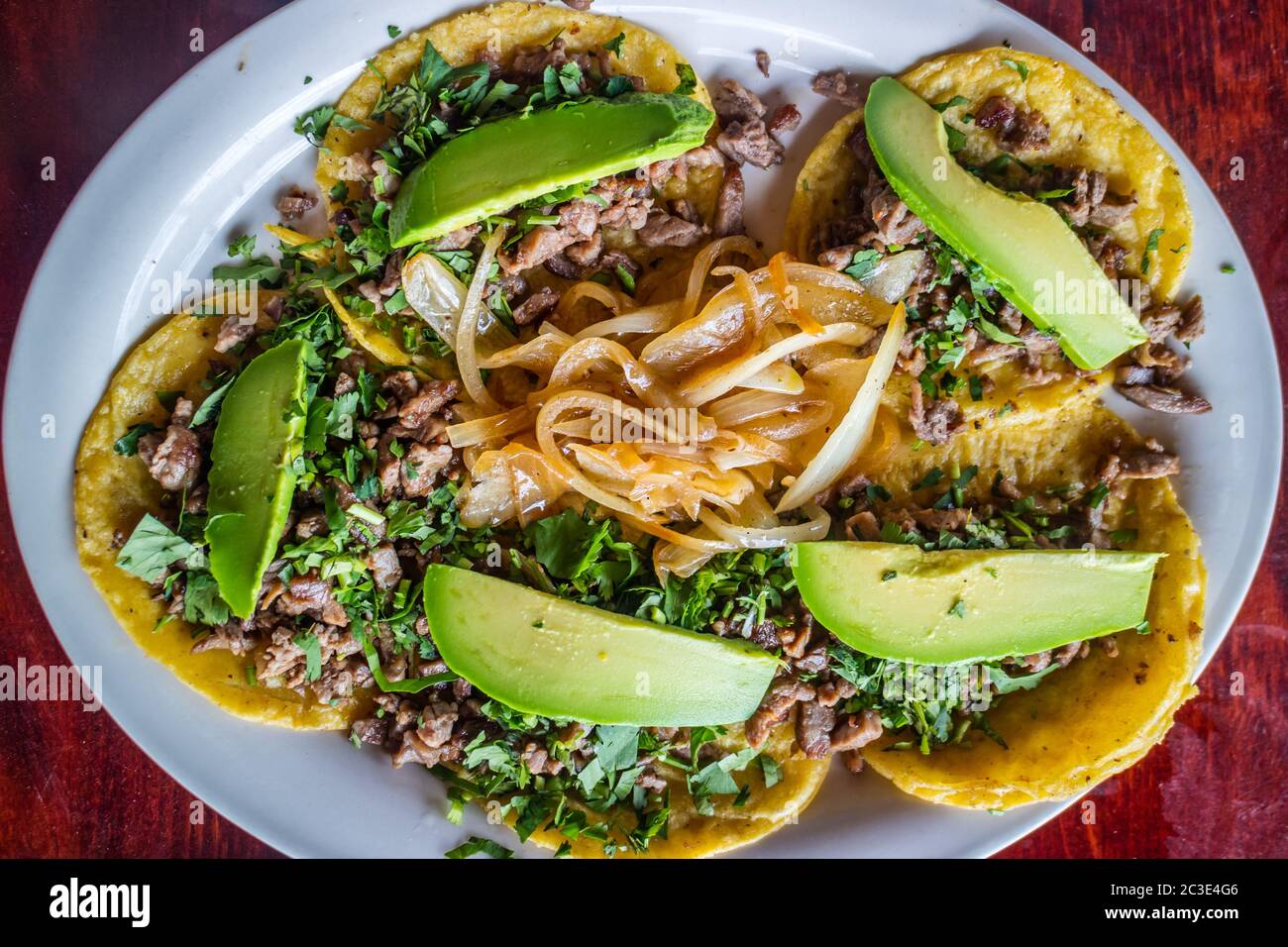A delicious steak tacos in Nuevo Progreso, Mexico Stock Photo
