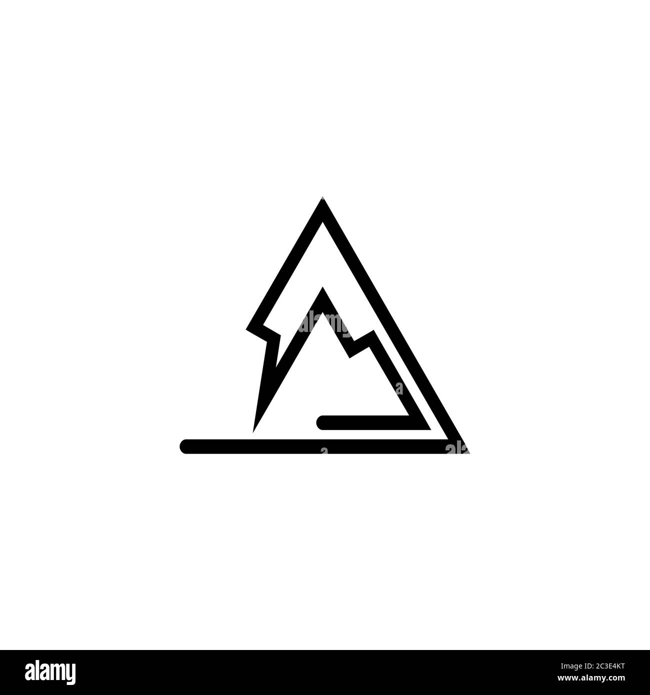 Mountain logo template, triangle line design concept, isolated on white background. Stock Vector