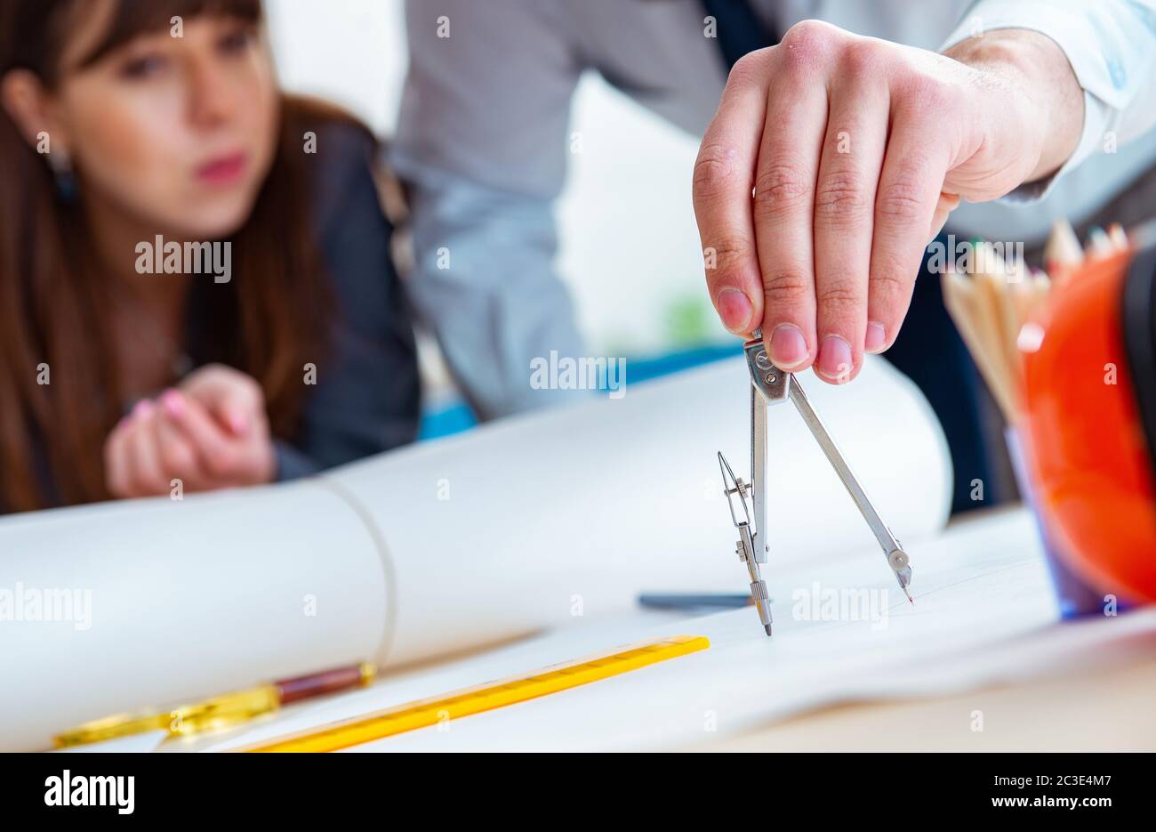 Engineers working on new project Stock Photo