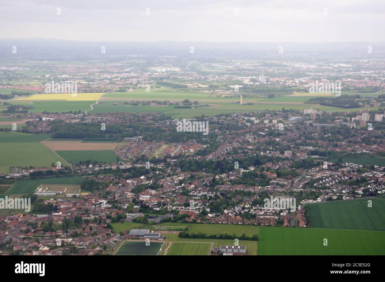 aerial view in France, flight by plane Stock Photo