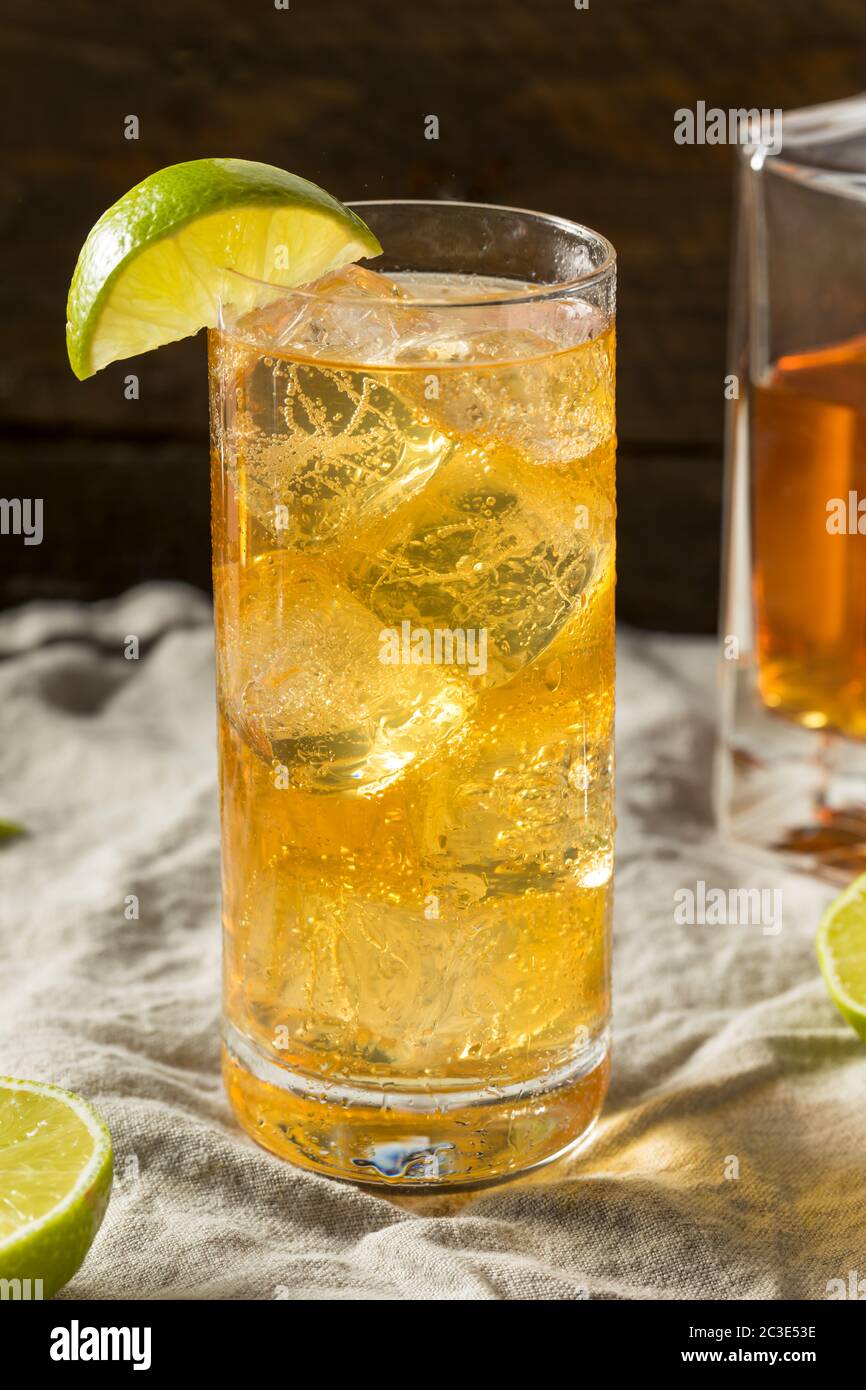 boozy-whiskey-ginger-ale-cocktail-with-lime-stock-photo-alamy