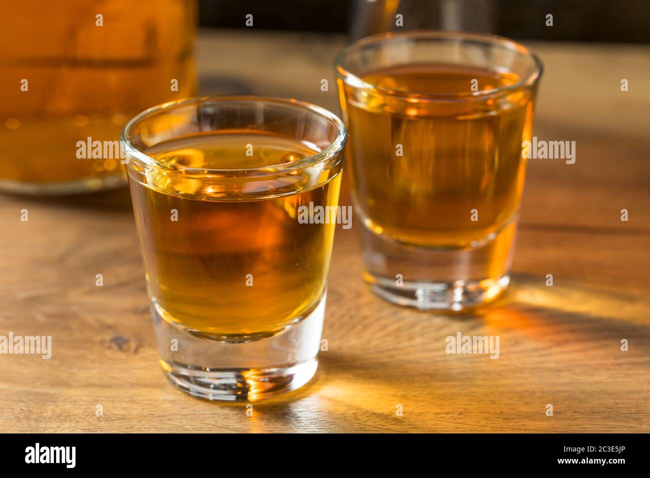 Boozy Alcoholic Rum Shots Ready to Drink Stock Photo