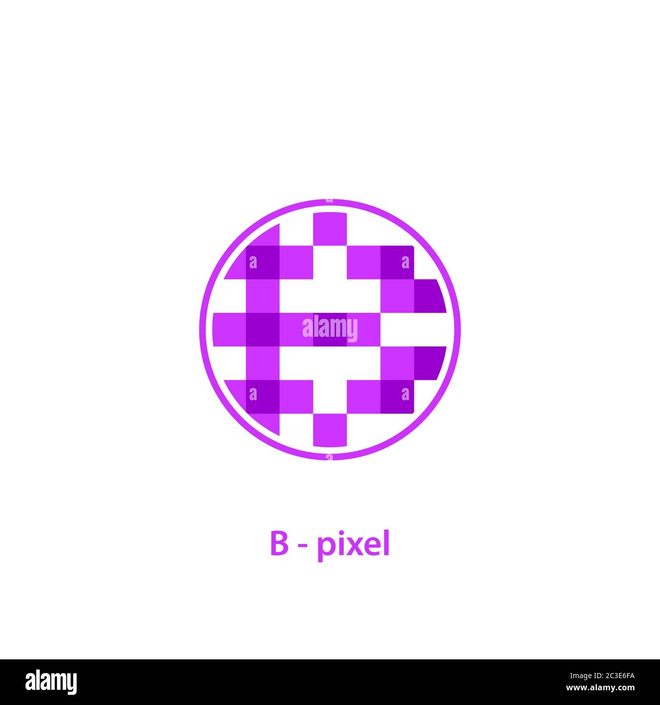 Initial letter B logo, pixel art design concept, isolated on white background. Stock Vector