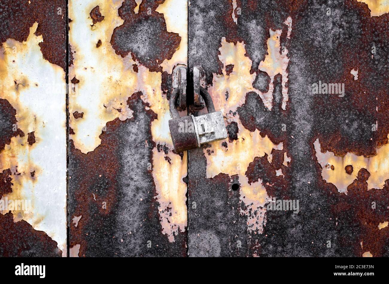 background texture pattern of old rusty iron wall Stock Photo