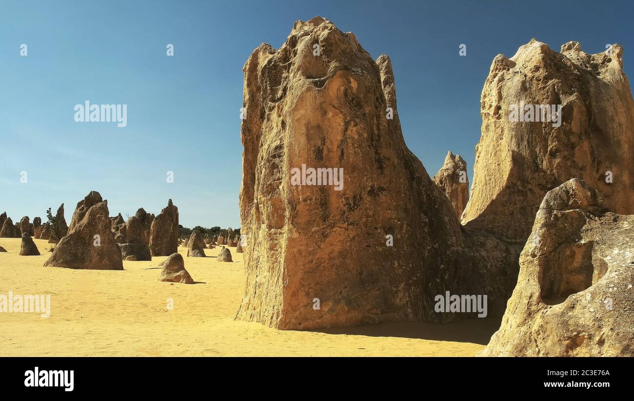 shot of the pinnacles in west australia Stock Photo