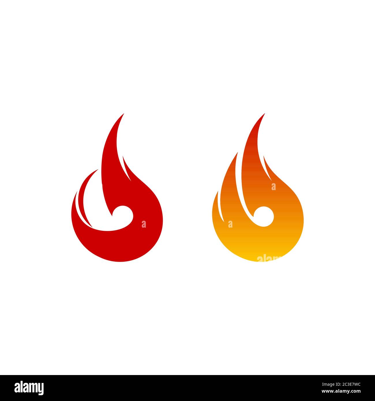 Abstract creative fire logo design concept, isolated on white background. Stock Vector