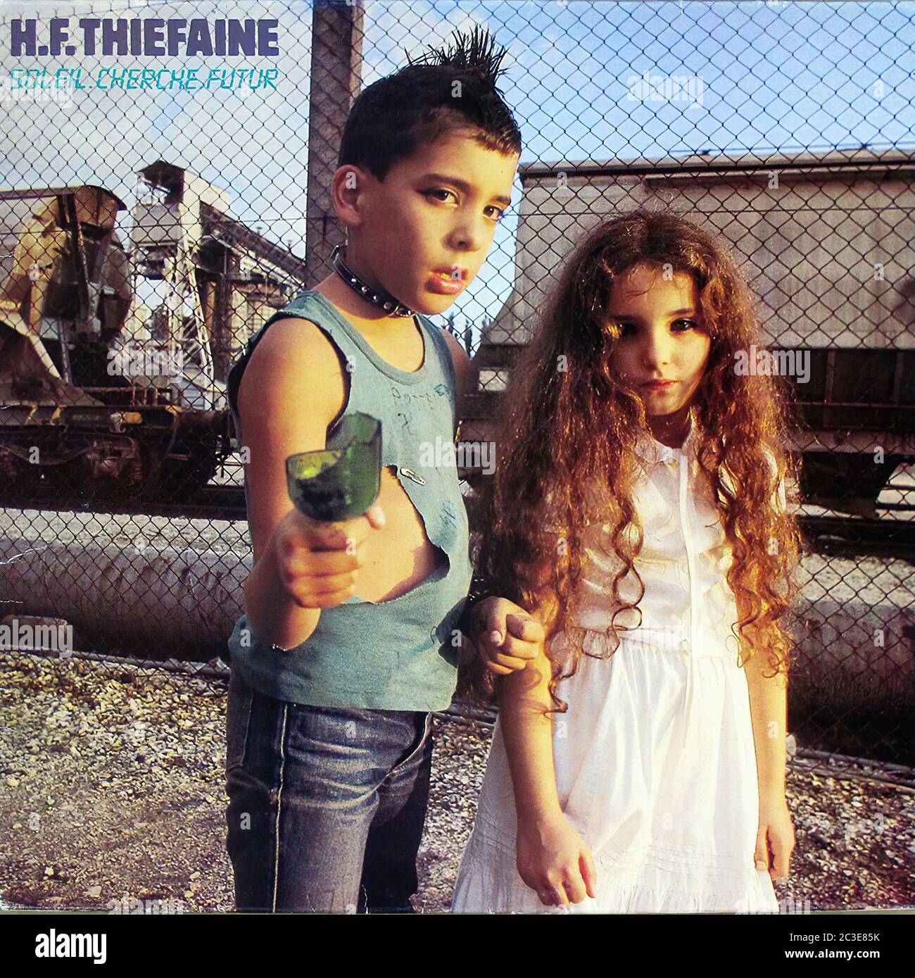 HUBERT FELIX THIEFAINE SOLEIL CHERCHE FUTUR - Vintage 12'' LP vinyl Cover Stock Photo