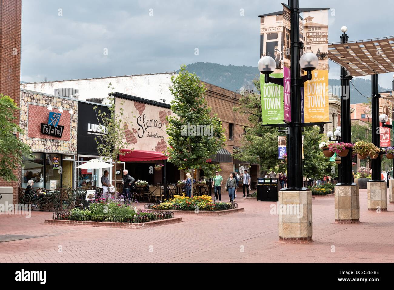 The downtown historic shopping and restaurant district called the Pearl