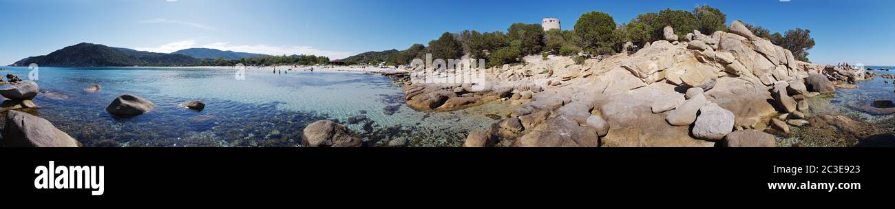 360 degrees panorama - Cala Pira - Sardinia Stock Photo