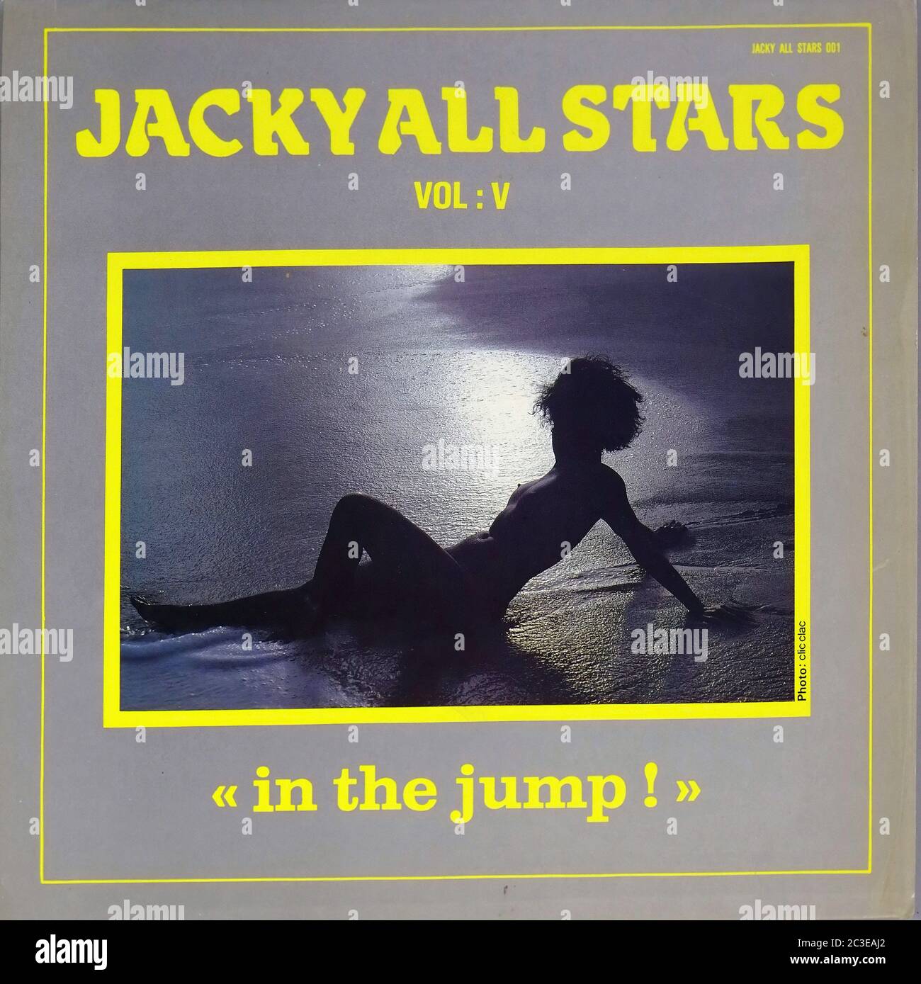 J.A.S JACKY ALL STARS VOL V 5 IN THE JUMP!  - Vintage 12'' LP vinyl Cover Stock Photo