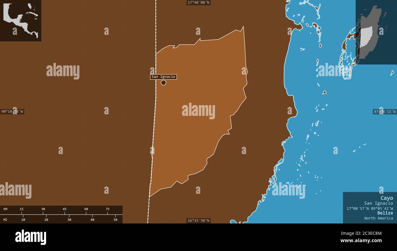 Belize map zoom border pattern hi-res stock photography and images - Alamy