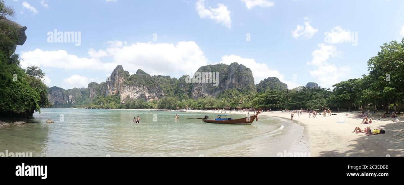 Tropical island paradise in Ton Sai near Rai Leh in Thailand. Stock Photo