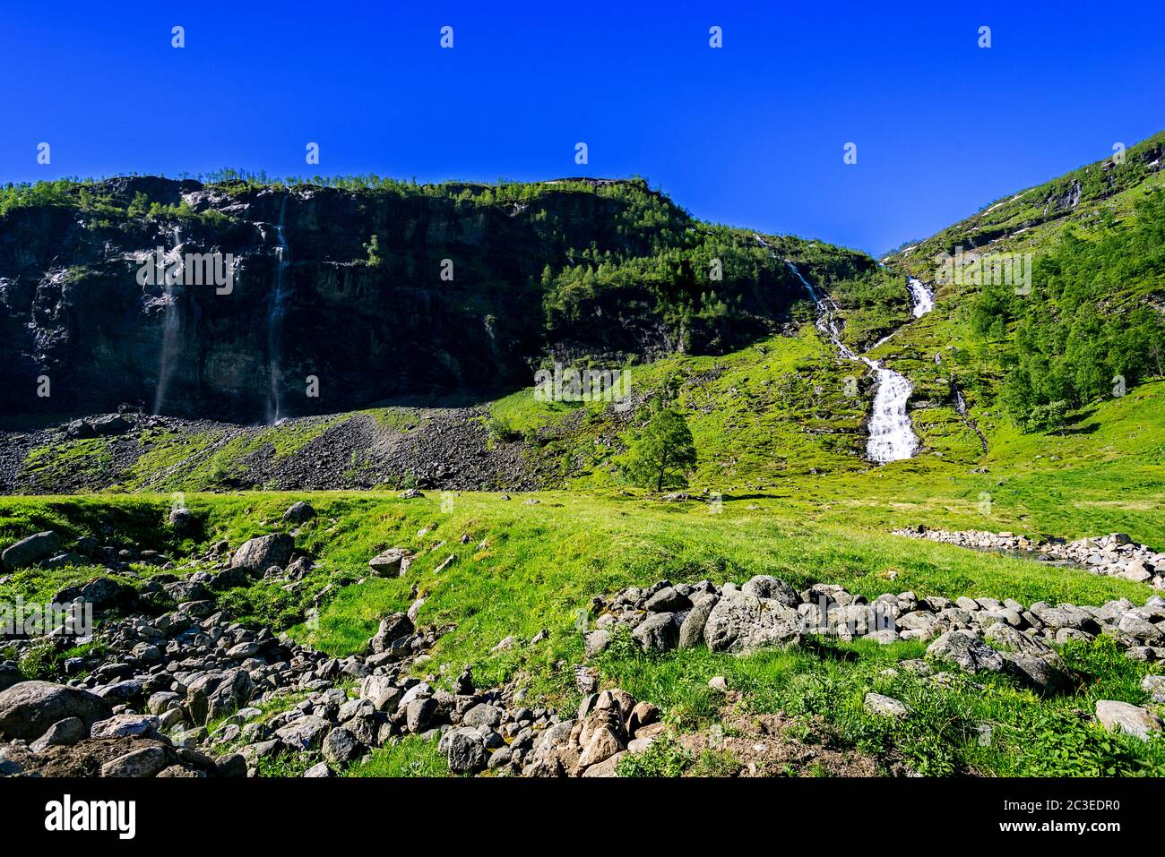 landscape with waterfall Stock Photo