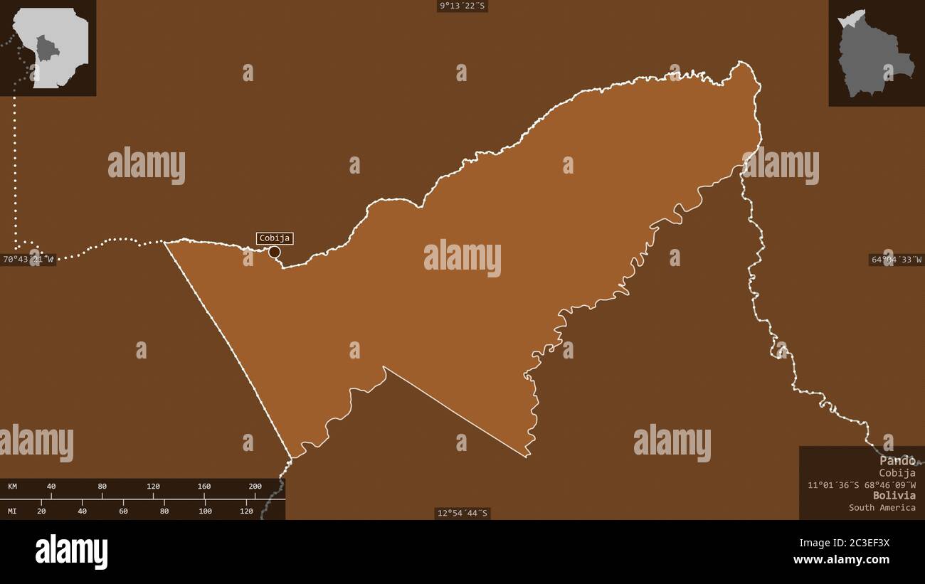 Pando Area Bolivia map zoom border pattern hi-res stock photography and images - Alamy