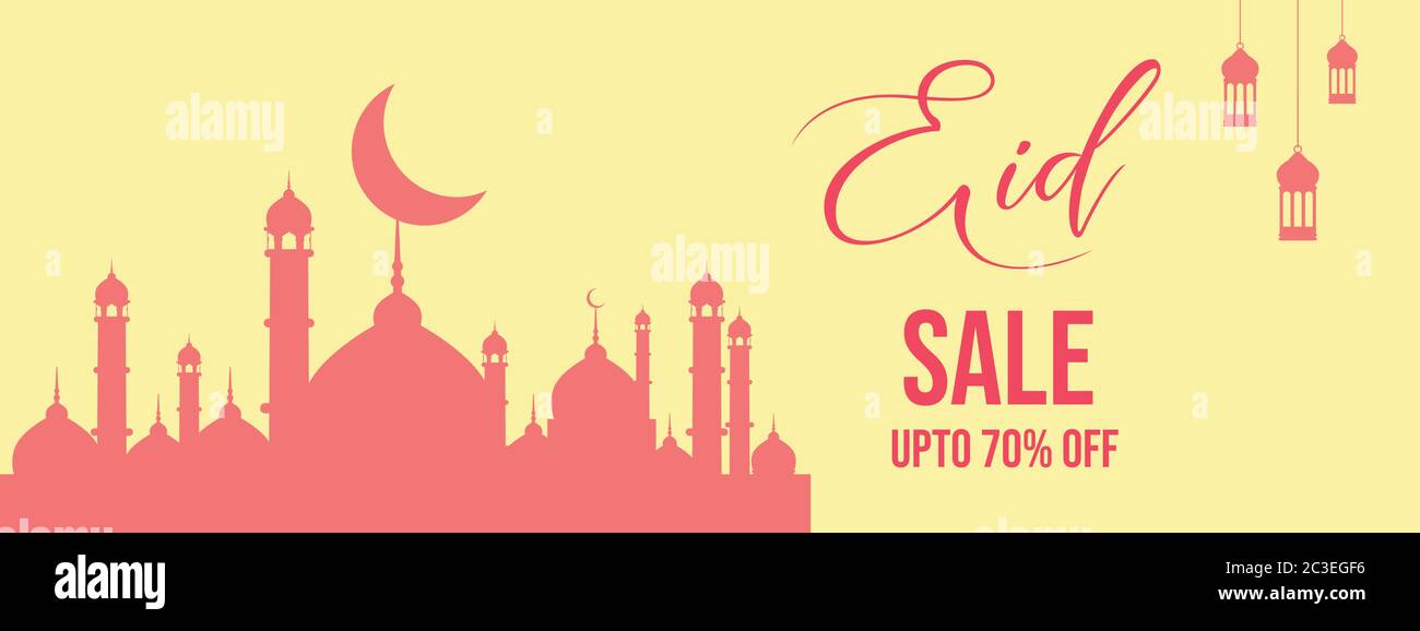 Eid sale discount banner, poster for business and online shopping illustration vector Stock Vector