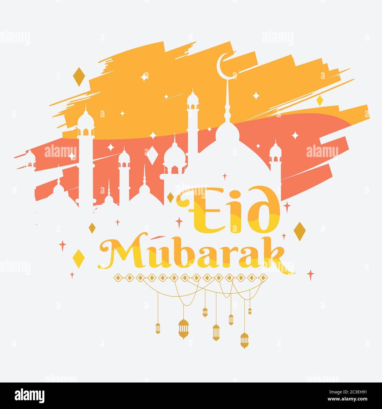 eid mubarak greeting poster, background with brush strokes illustration  vector Stock Vector Image & Art - Alamy