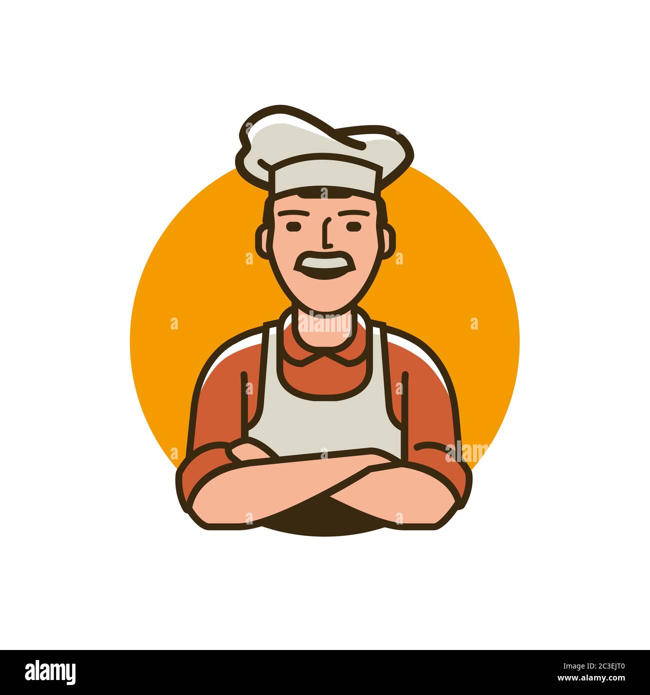 Chef in hat logo. Restaurant, cafe vector illustration Stock Vector