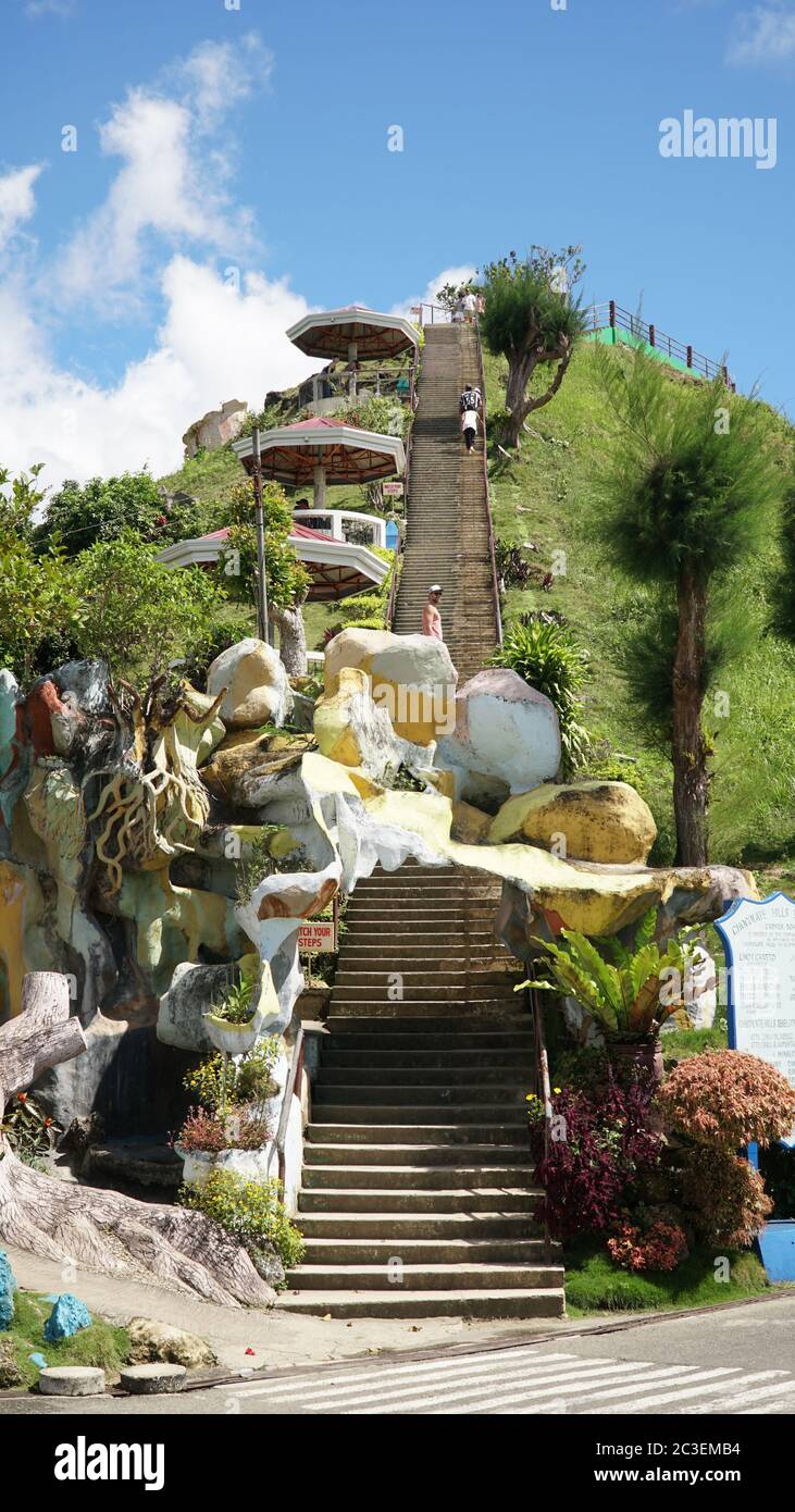 Chocolate Hills green hilly landscape on Cebu Island in the Philippines