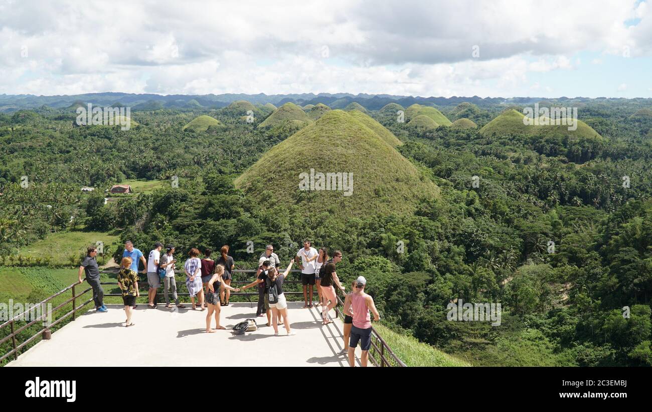 Chocolate Hills green hilly landscape on Cebu Island in the Philippines Stock Photo Alamy
