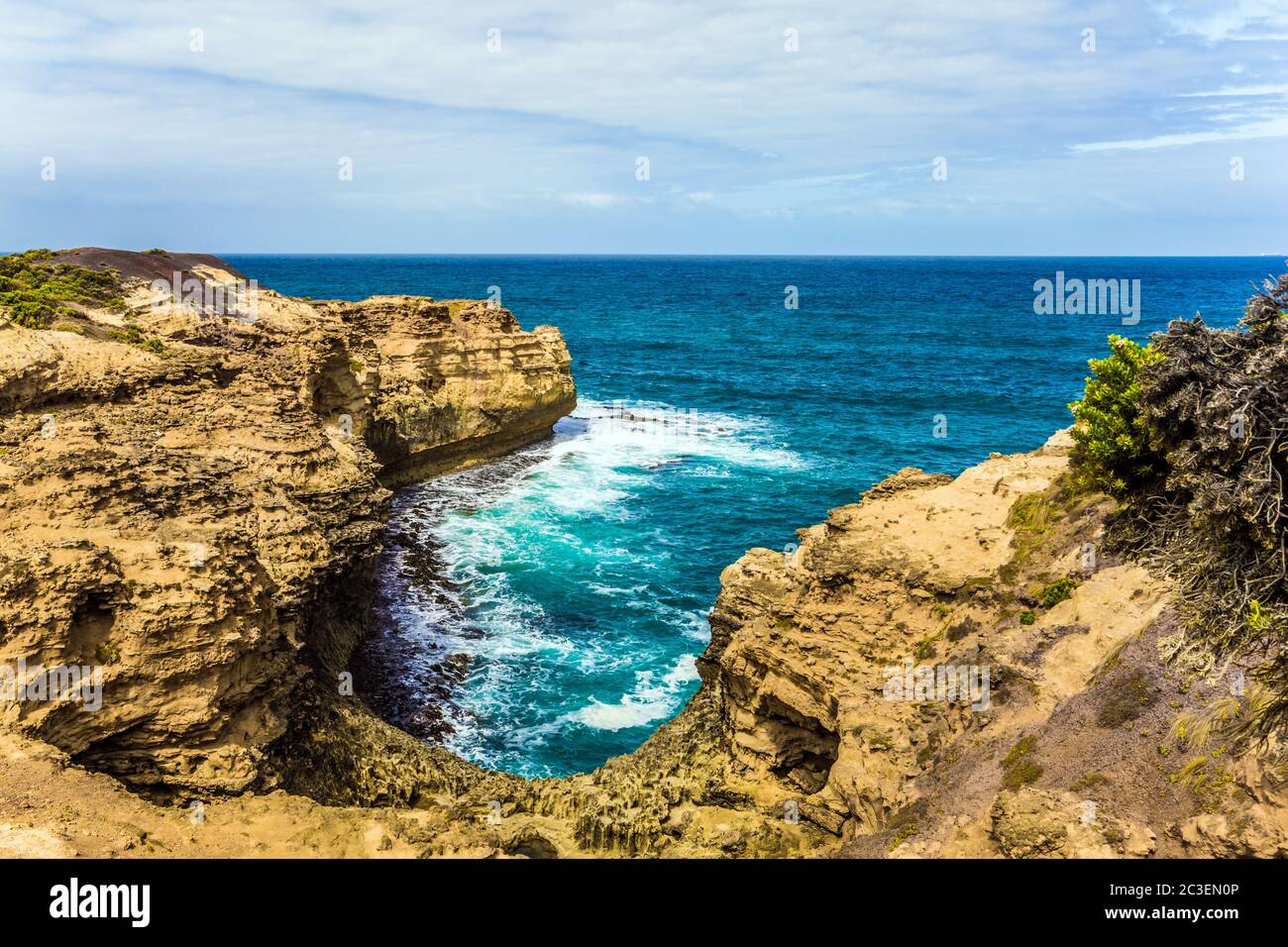 The cliffs are composed of sandstone Stock Photo