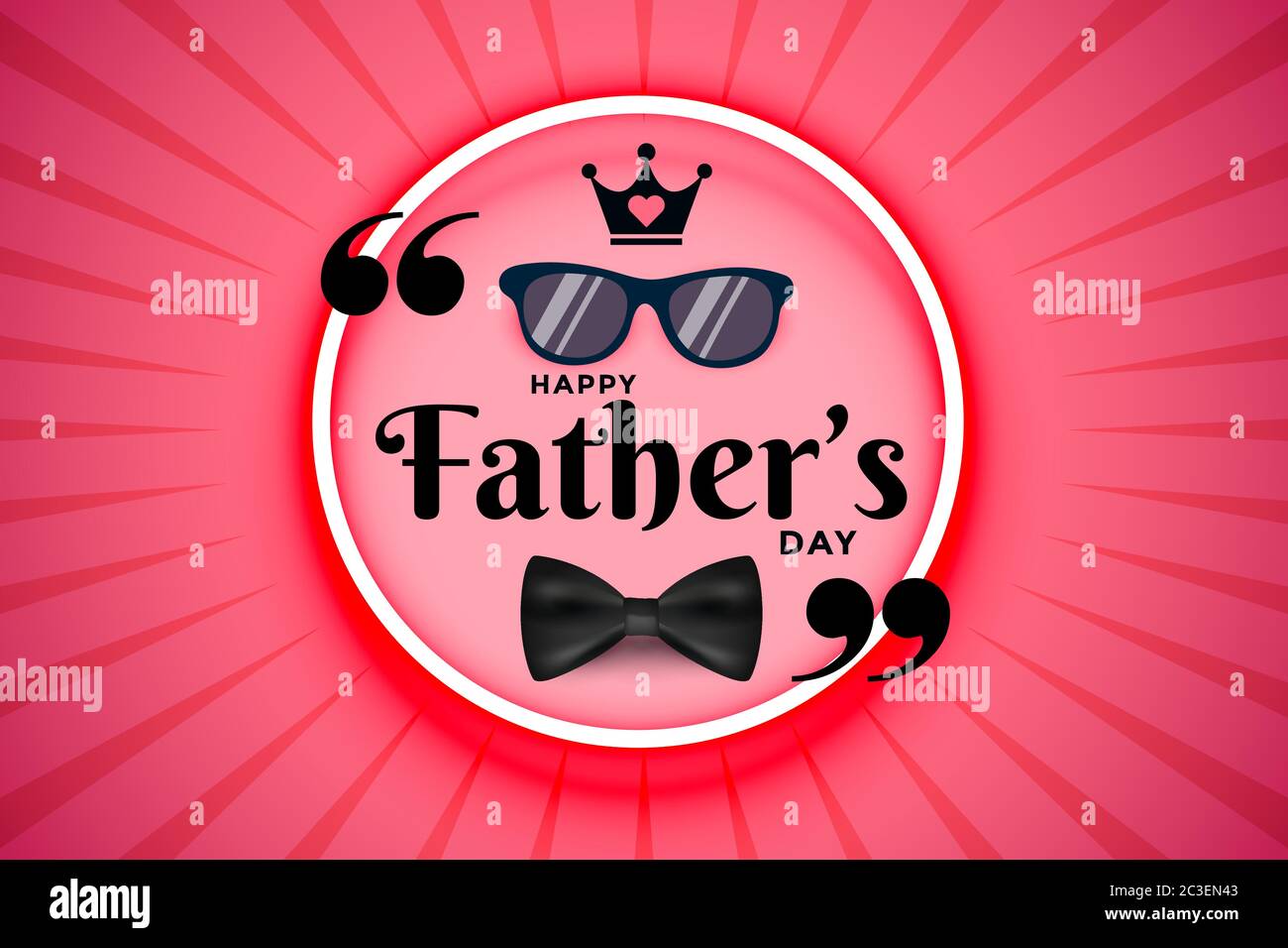 Happy father's day greeting, celebration card with specs and crown