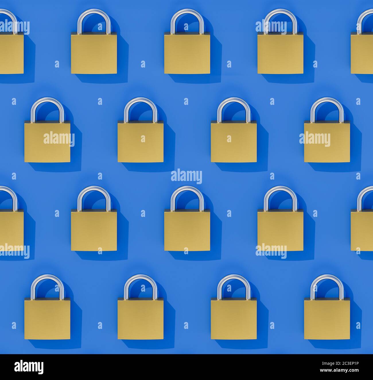 Concept Data Security or physical security: A seamlessly tileable image of an array of closed padlock. See the other images for combinations Stock Photo