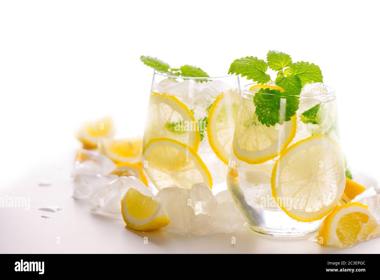 Lemonade drink in a glass Stock Photo