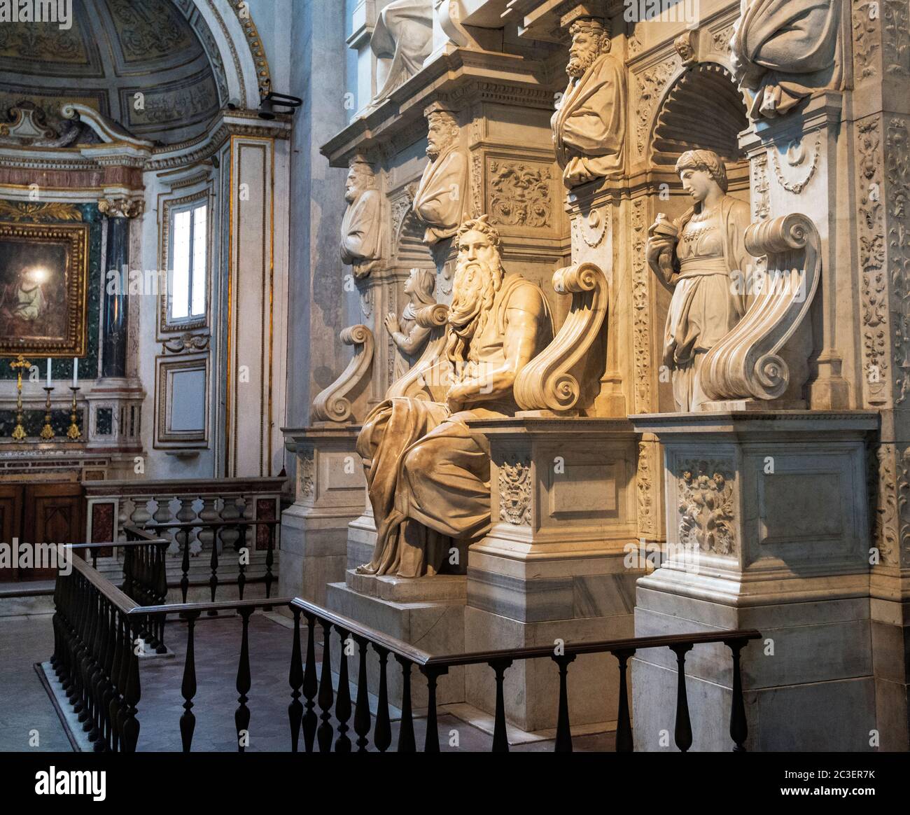 Marble Sculpture Of Moses By Michelangelo In The Basilica Of San Pietro In Vincoli Rome Italy Stock Photo Alamy