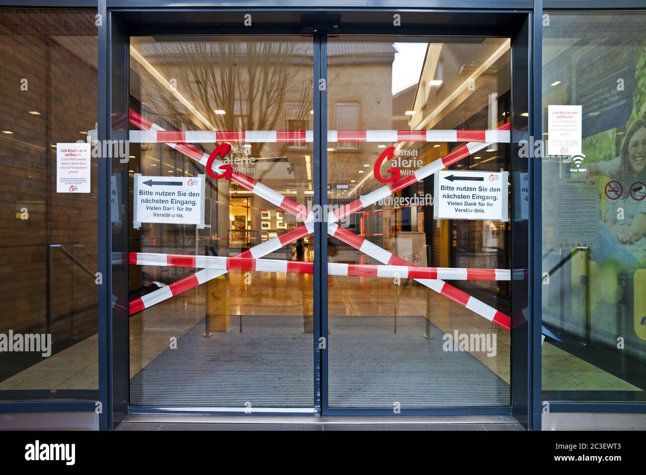 closed shopping center “Stadtgalerie”, Corona crisis, March 2020, Witten, Germany, Europe Stock Photo