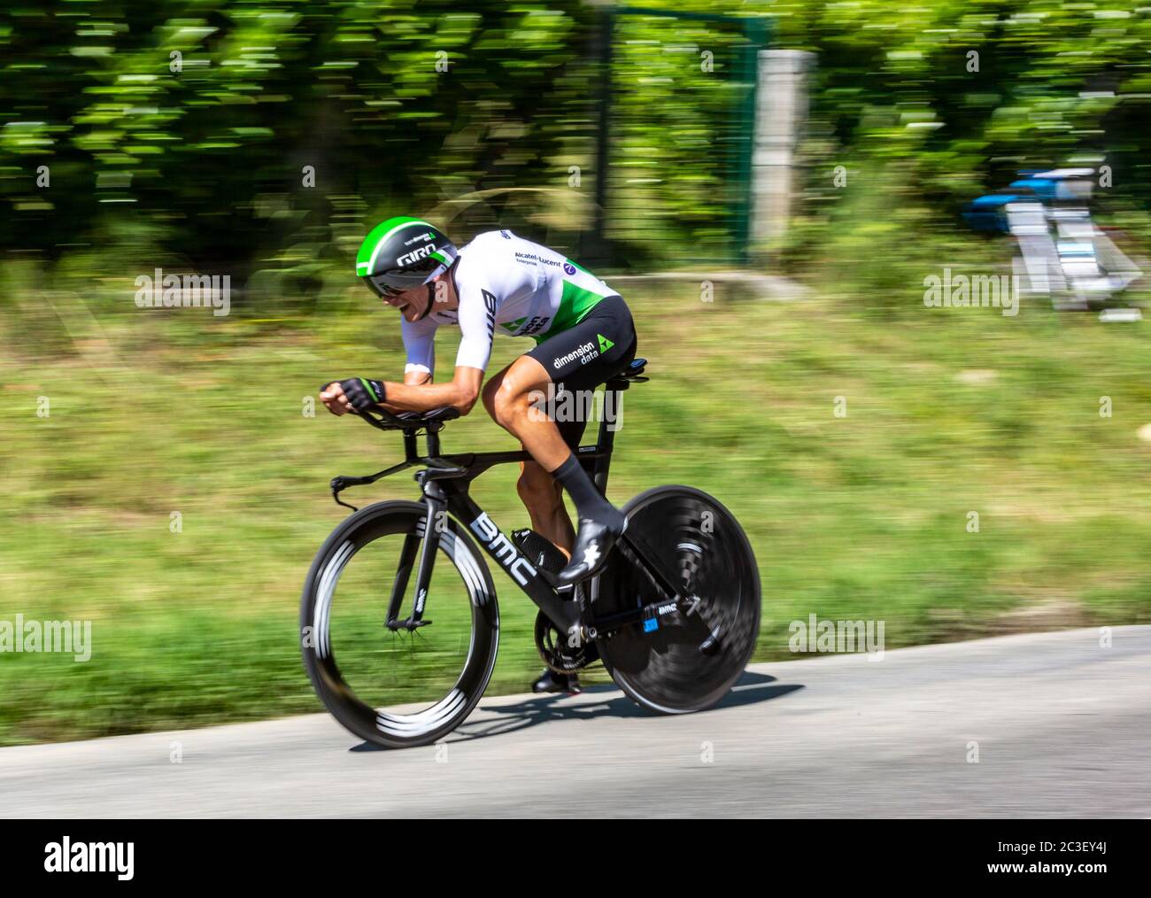 Bosdarros, France - July 19, 2019: The Czech cyclist Roman Kreuziger of Team  Dimension Data riding during stage 13, individual time trial, of Le Tour  Stock Photo - Alamy