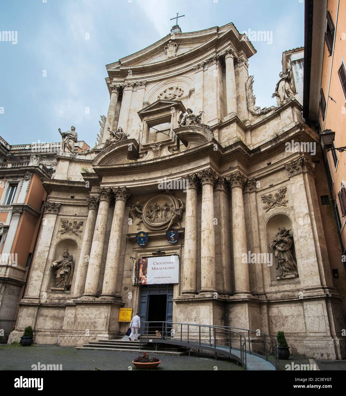 San Marcello al Corso Church is a titular church dedicated to Pope Marcellus I, Rome, Lazio, Italy Stock Photo