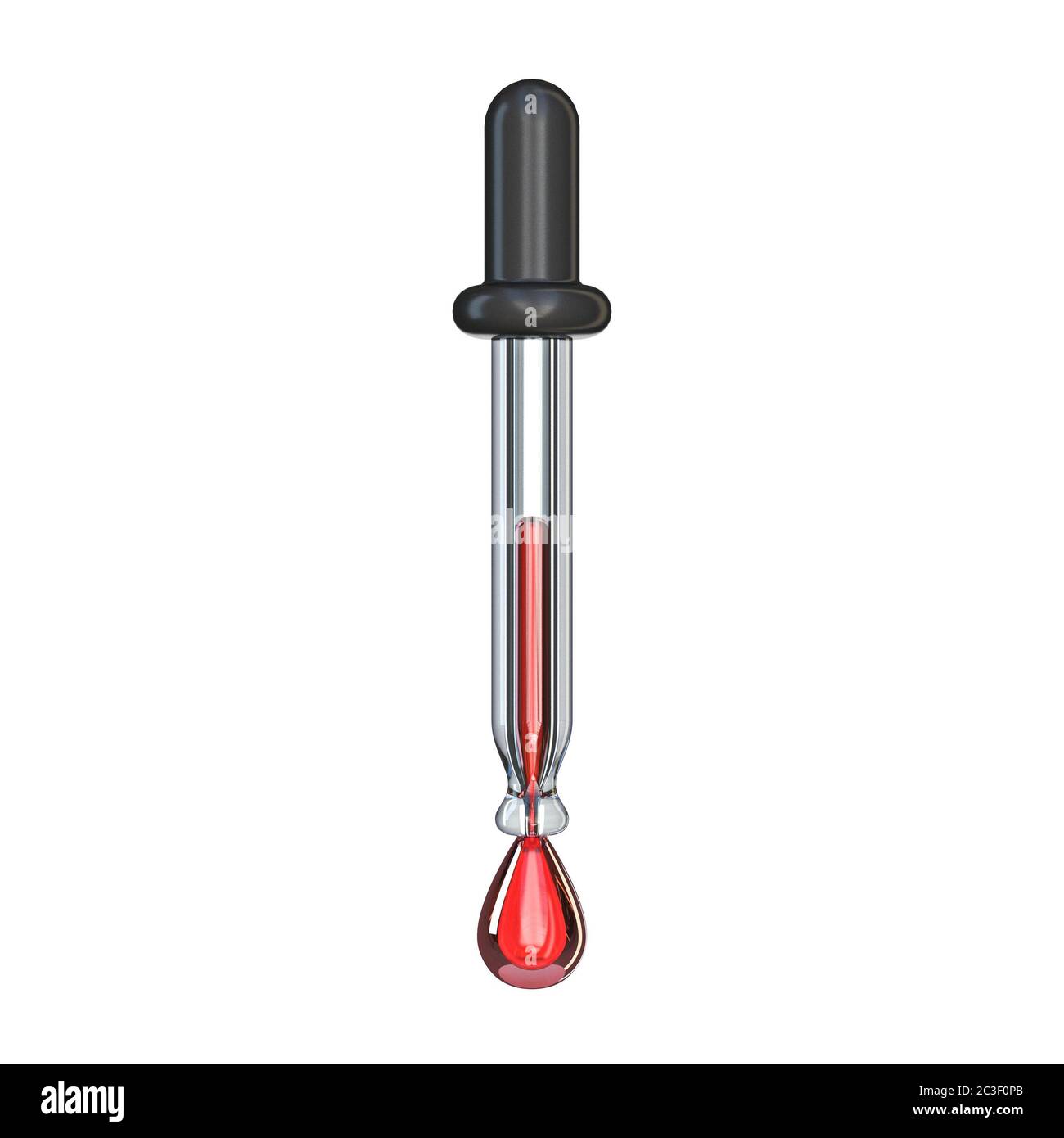 Vertical dropper with red drop 3D Stock Photo Alamy