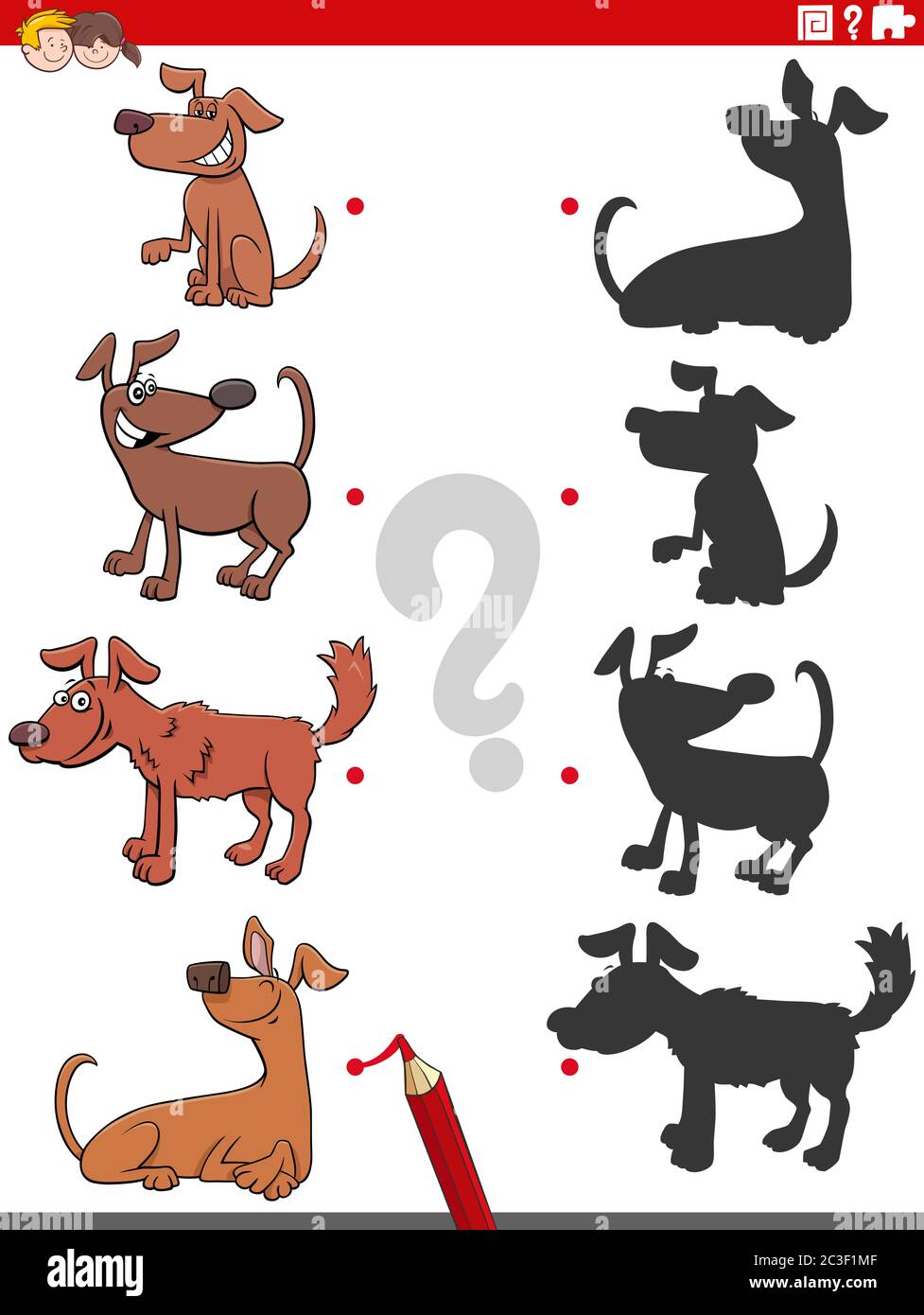 shadow game with comic dogs characters Stock Photo - Alamy
