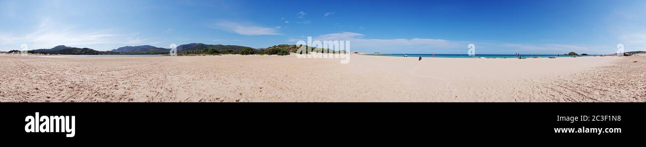 360 Degree Panorama at Spiaggia Su Giudeu - Sardinia Stock Photo
