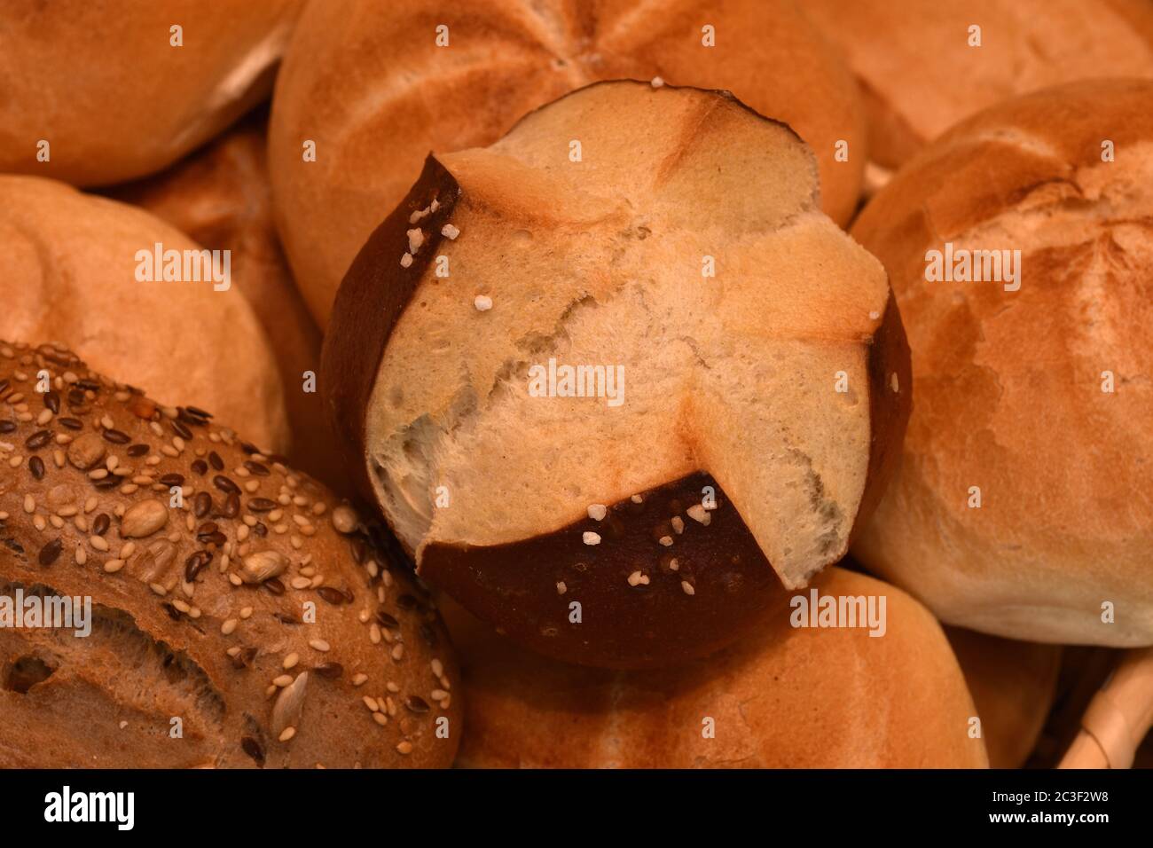 pretzel bun, pretzel roll Stock Photo