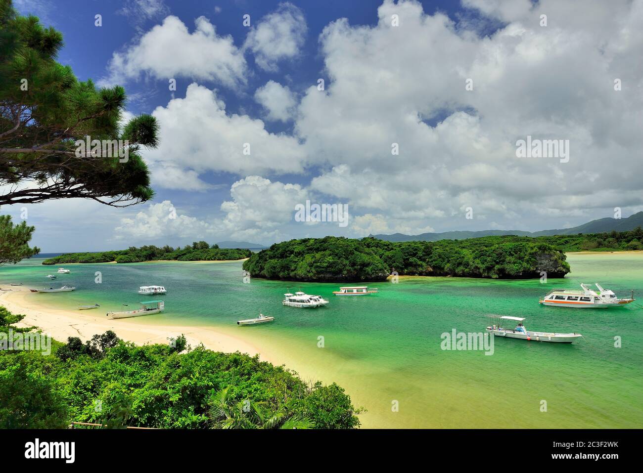 Kabira Bay, Beach, Rarelly Empty,From Observatory, Ishigaki, Yahema Islands, Okinawa, Ryukyu Islands, Japan Stock Photo