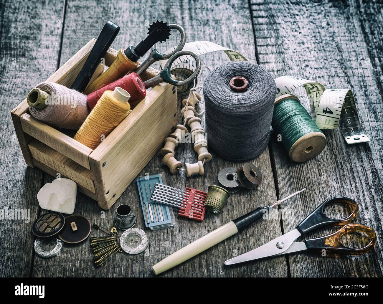 Sewing tools Stock Photo