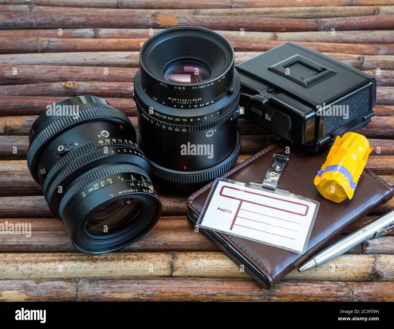 two photo lens equipment Stock Photo