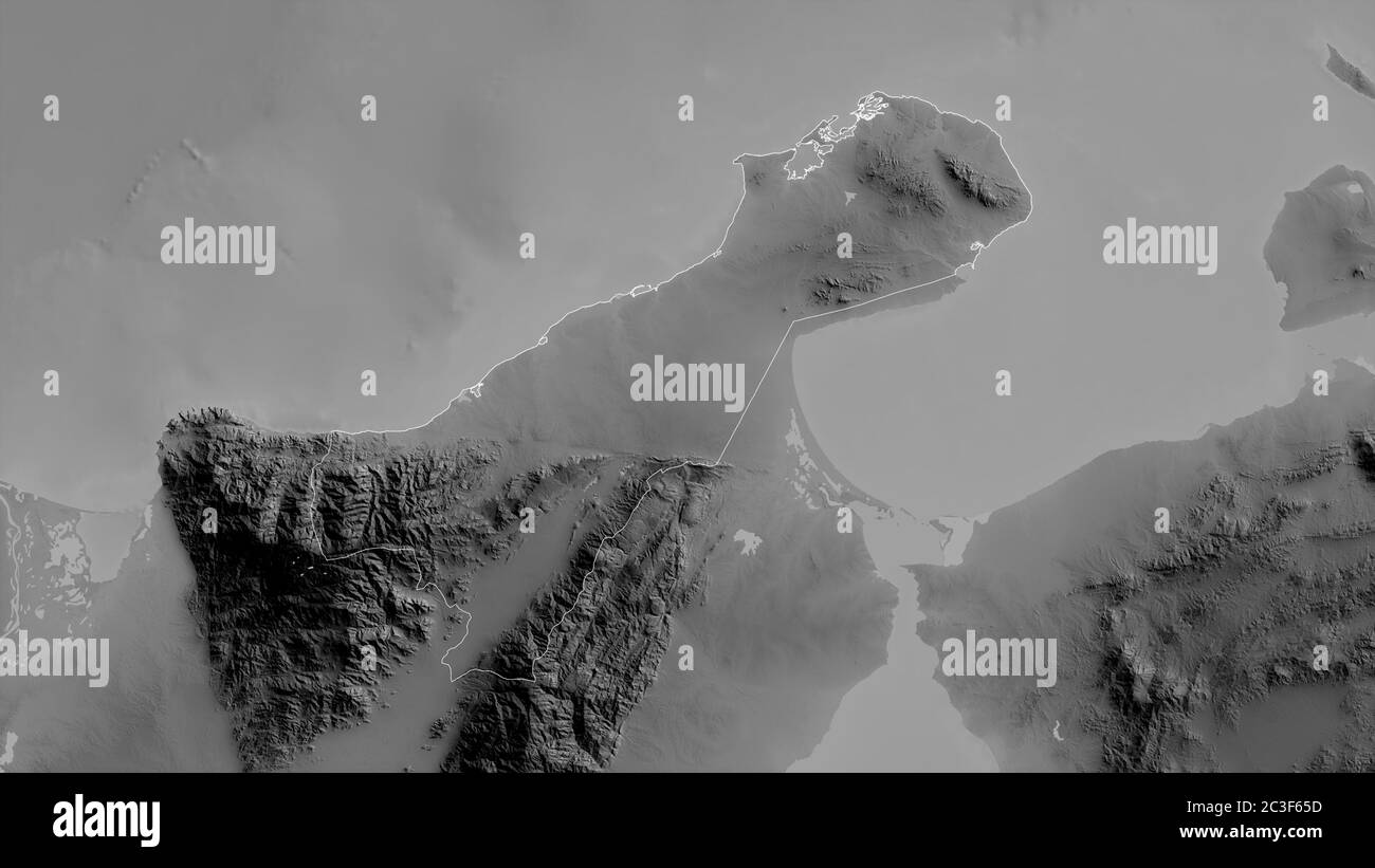 La Guajira Colombia Map La Guajira, Department Of Colombia. Grayscaled Map With Lakes And Rivers.  Shape Outlined Against Its Country Area. 3D Rendering Stock Photo - Alamy
