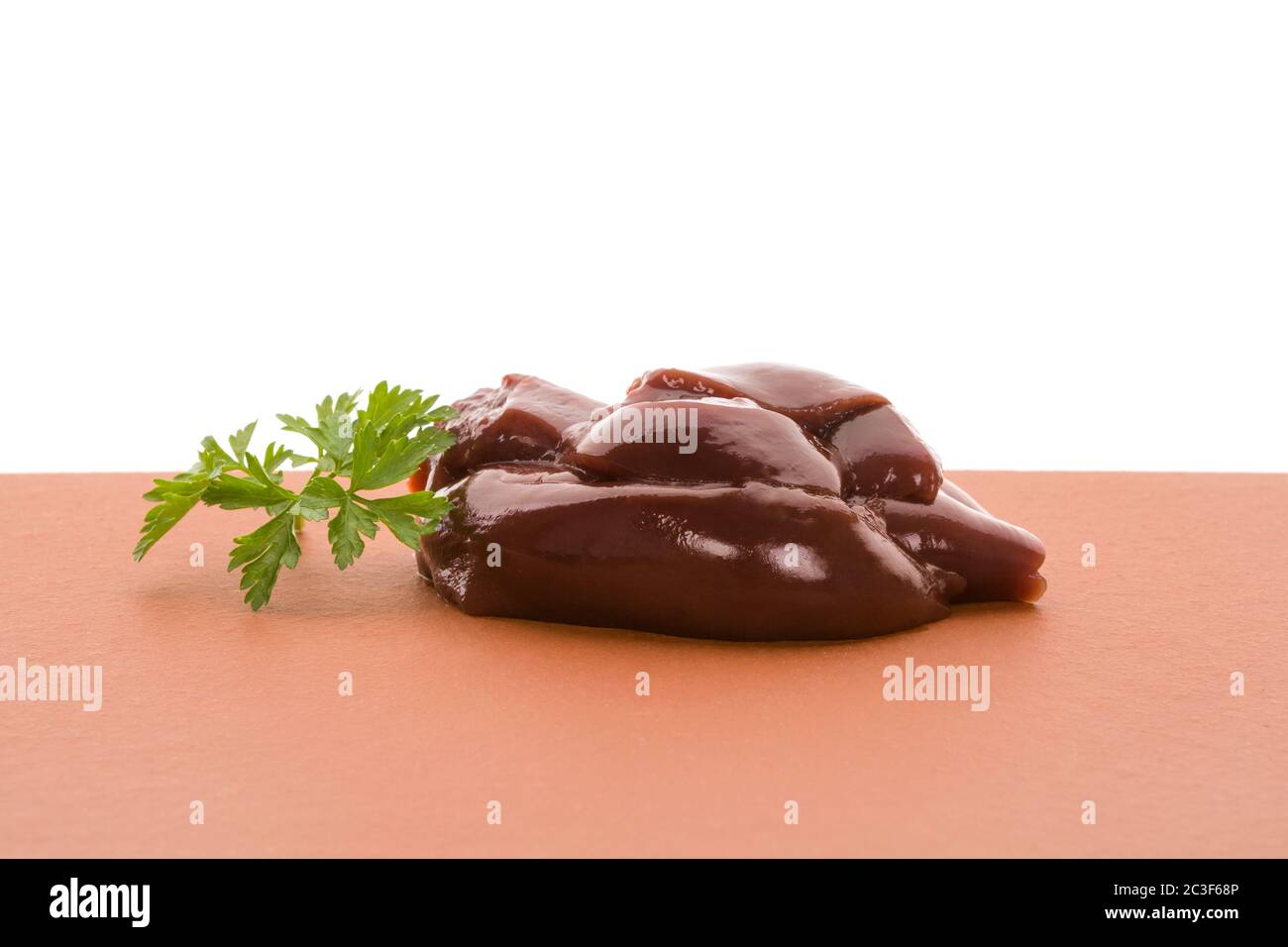 Raw chicken liver with fresh parsley Stock Photo Alamy
