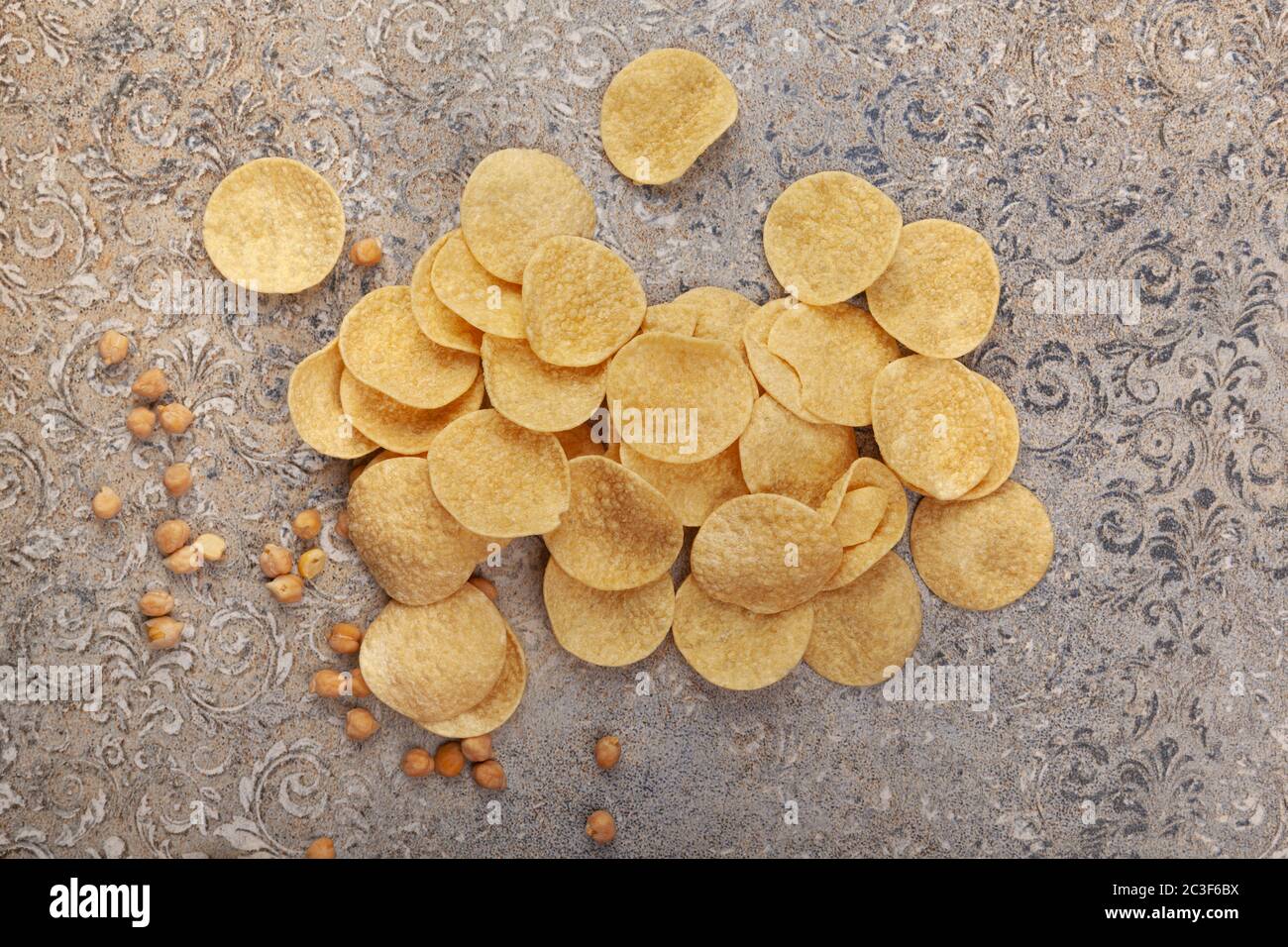 Chickpea chips and whole chickpea. Healthy snack Stock Photo Alamy