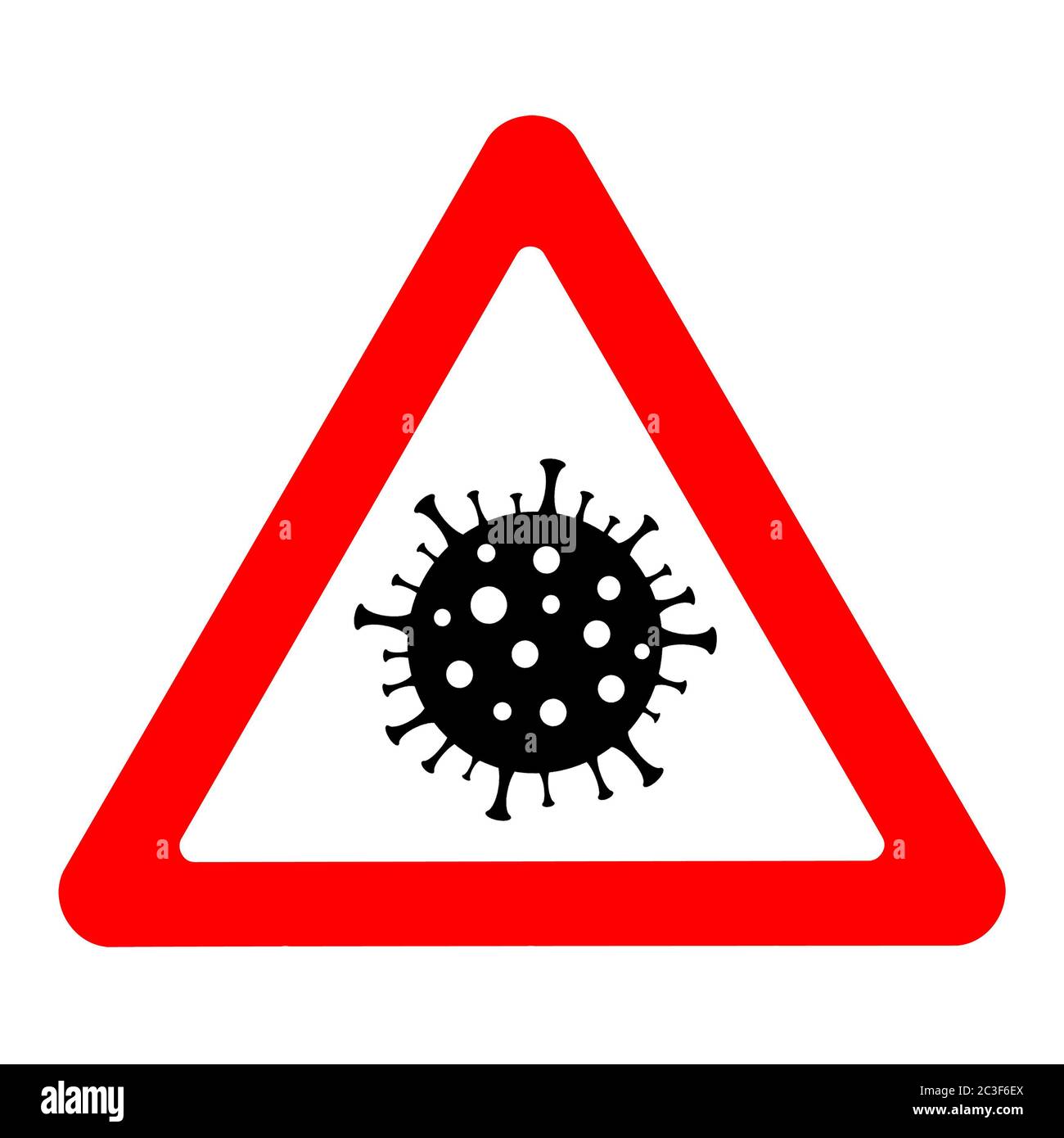 Coronavirus warning sign. Pandemic outbreak medical concept. Stock Photo