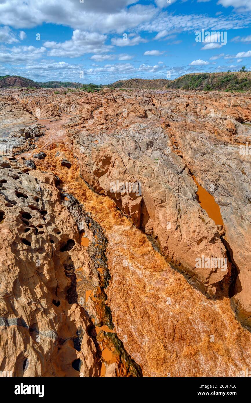 Rapids in the Betsiboka river Madagascar Stock Photo