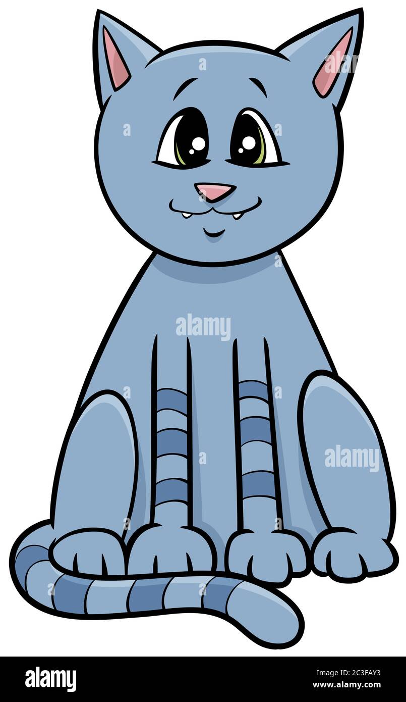 cat or kitten cartoon animal character Stock Photo - Alamy, image size:805x1390