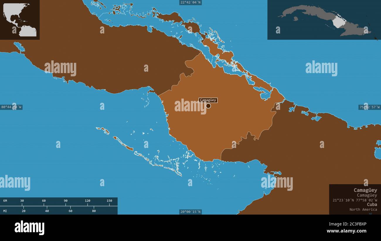 Camagüey, province of Cuba. Patterned solids with lakes and rivers ...