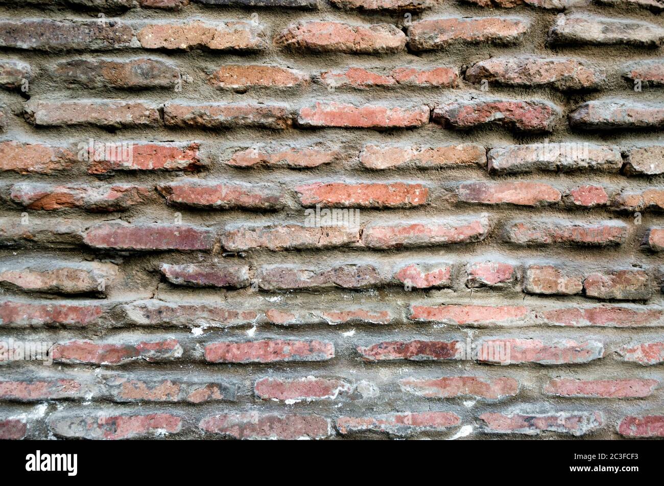 pattern texture of old vintage orange brick wall close up Stock Photo ...