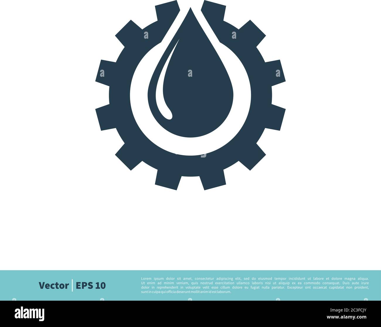 Gear Drop Oil Icon Vector Logo Template Illustration Design. Vector EPS